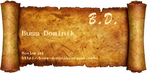 Buss Dominik névjegykártya